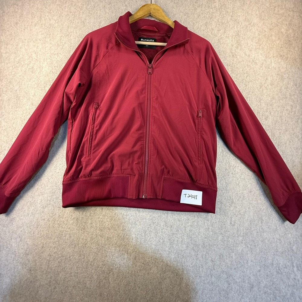 Athleta Womens Full Zip Mesh Lined Track Jacket Burgundy Red Size M